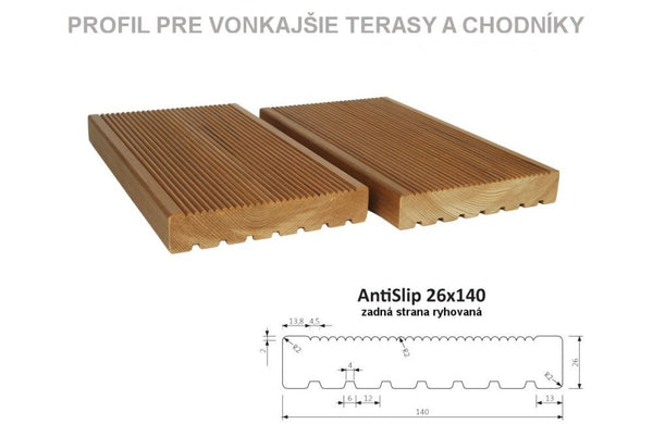 Terasový profil AntiSlip 26x140 mm