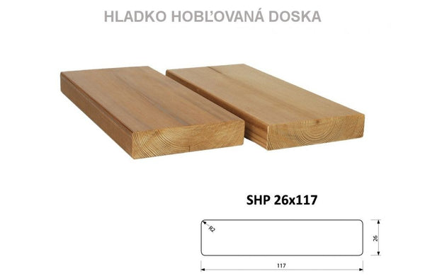 Hladká doska SHP 26x117 mm