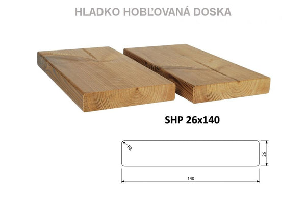 Hladká doska SHP 26x140 mm