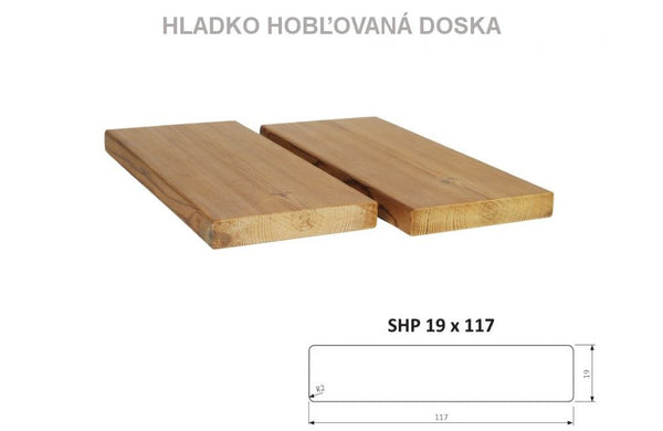 Hladká doska SHP 19x117 mm