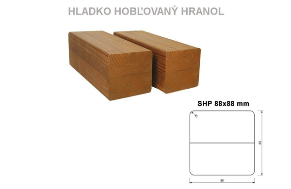 Hobľovaný hranol 88x88 mm, lepený