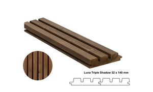 Drevený obklad Luna Triple Shadow 32×140 mm ThermoWood®