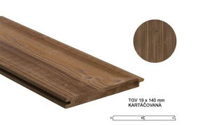 Drevený obklad TGV 19x140 mm, kartáčovaný - ThermoWood®