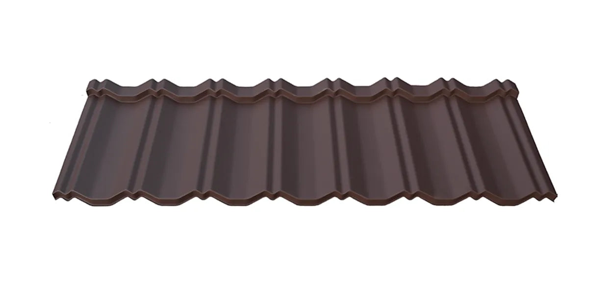 Maloformátová plechová krytina Metrotile Ln Klasik - hnedo čokoládová (1 ks)