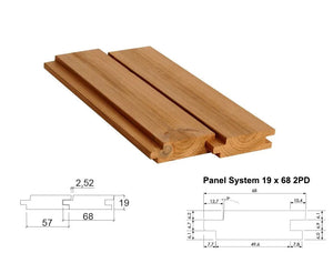 Drevený obklad Systém 19x68 mm, 2 strany PD - ThermoWood®