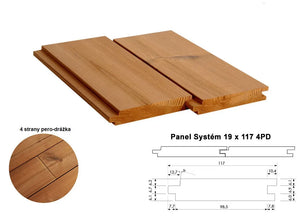 Drevený obklad Panel Systém 19x117 mm, 4 strany PD - ThermoWood®