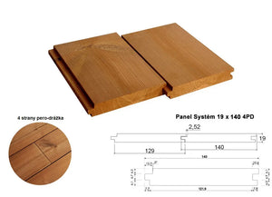 Drevený obklad Panel Systém 19x140 mm, 4 strany PD - ThermoWood®