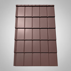 Maloformátová plechová krytina Metrotile Ln Panel - hnedo čokoládová (1 ks)