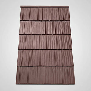 Maloformátová plechová krytina Metrotile Ln Šindeľ - hnedo čokoládová (1 ks)